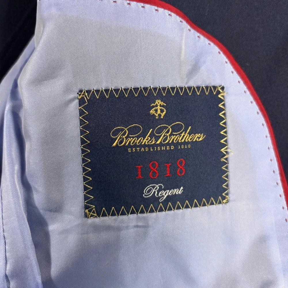 Brooks Brothers 1818 Regent Loro Piana Rain System Navy Blazer Sport Coat Mens